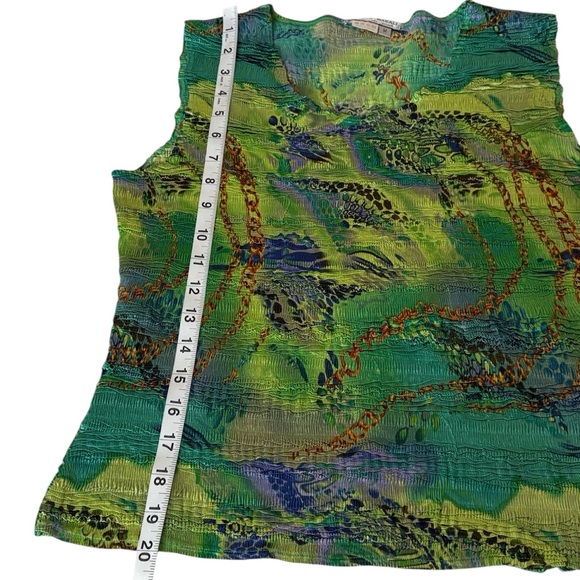 Alberto Makali Set cardigan and sleeveless top, green/ brown, vintage luxury , M - Picture 4 of 12